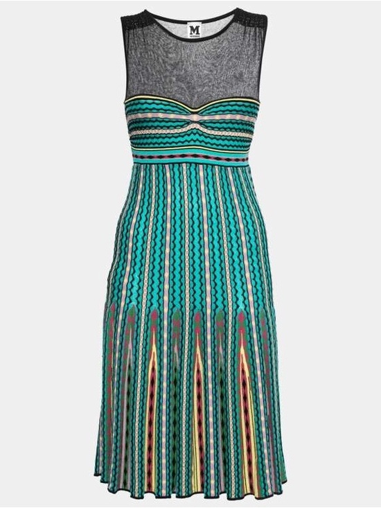 Missoni Dresses & Skirts - Missoni Multicolor Patterned Knit dress Sleeveless Flared SZ S